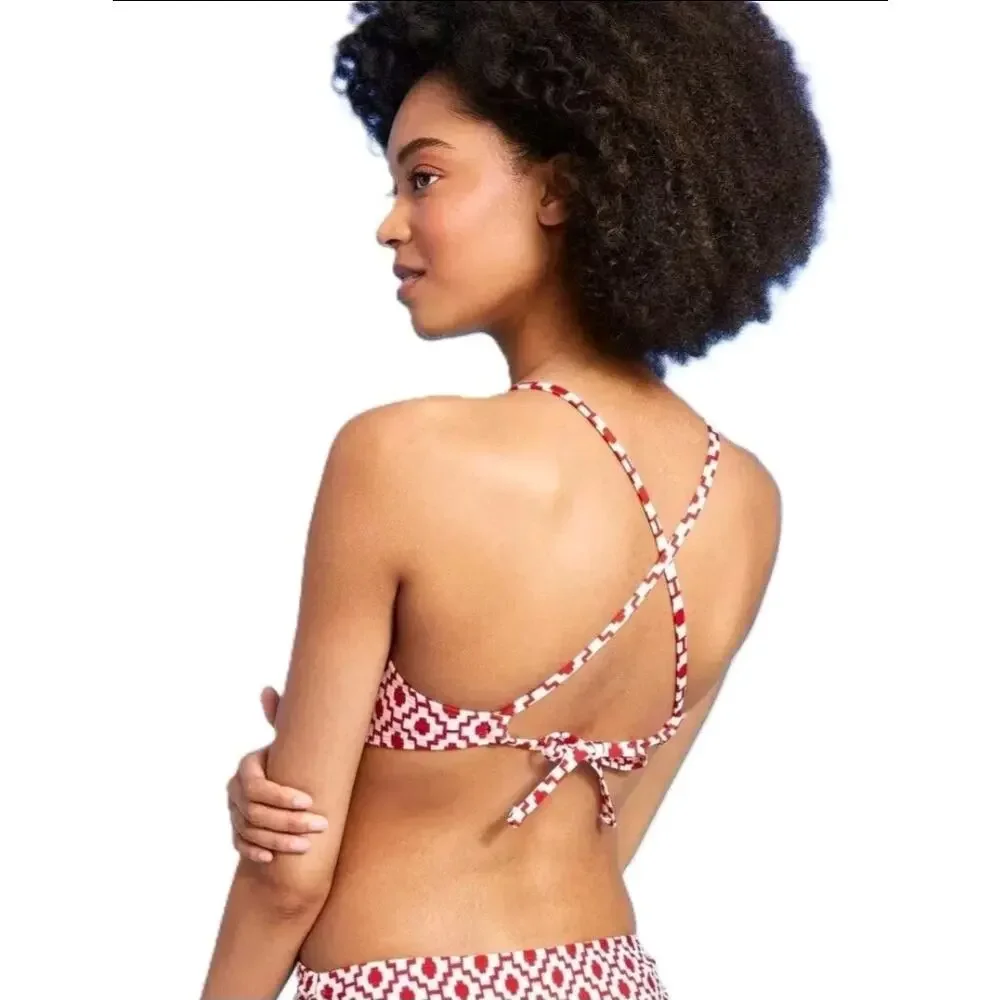 NWT Red Geometric Underwire Bikini Top – 34DD (Shade & Shore) - Picture 8 of 8